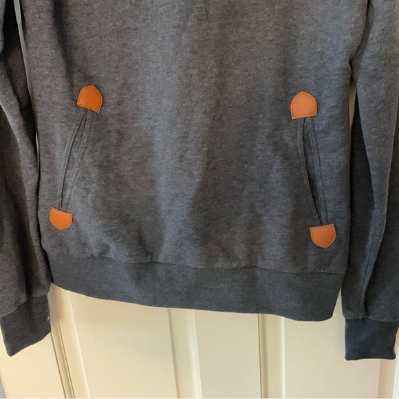 Wanakome Julissa Sweatshirt Navy Blue Womens Size S NWT Cowl High Neck - Picture 7 of 13